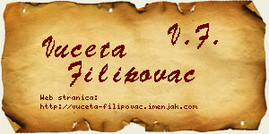 Vuceta Filipovac vizit kartica